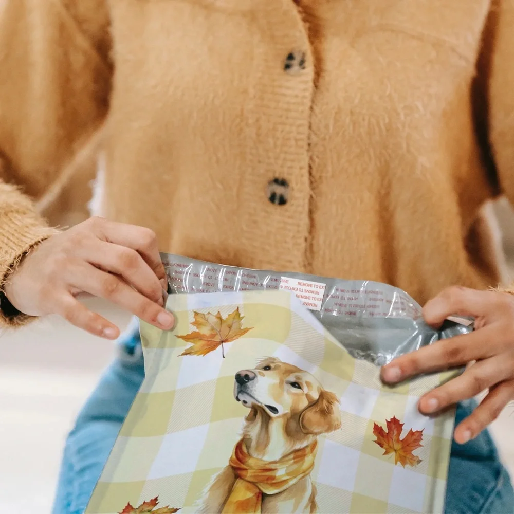 Golden Retriever Poly Mailers 10x13 Pack of 25